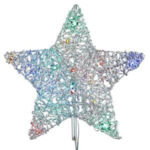 12 in. 18-Light LED Multi-Color 5-Star Metal Tree Topper-TF04-1MS012-A 202938529
