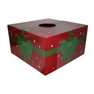 20 in. Red with Green Ribbon Original Christmas Tree Skirt Box-76063 302133561