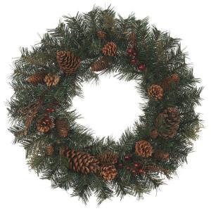 24 in. Natural Pine Artificial Wreath-1659064HD 202703249