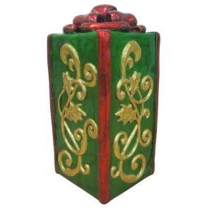 30 in. LED Lighted Green Jumbo Gift Box-MX1201A 206963150