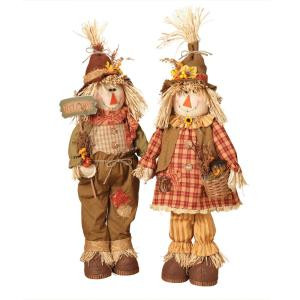 31 in. Standing Harvest Scarecrows (Set of 2)-2093810EC 302480199