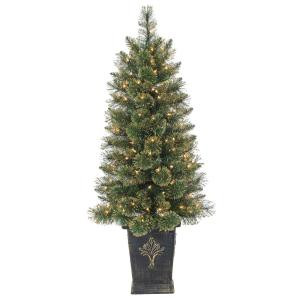 4 ft. Indoor Pre-Lit Hard Needle Deluxe Cashmere Artificial Christmas Tree with 150 Clear Lights-5579--45C 300673578