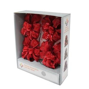 4 in. Delux Decorative Red LED Mini Bows (4-Pack)-BG04-1R003-A 202938518