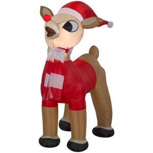 42 in. Inflatable Airblown-Standing Rudolph in Santa Outfit-15248 301694172