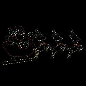 50 in. Pro-Line LED Wire Decor Santa Sleigh and Reindeer-96575_MP1 206949533