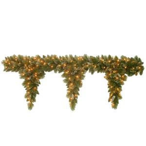 6 ft. Glittery Bristle Teardrop Garland with Clear Lights-GB1-300-6T-1 300330539