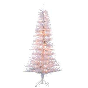 6 ft. Pre-Lit White Tinsel Twig Christmas Tree-6037--60W 302452310