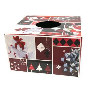 6 in. Dia Burgundy and Red Original Christmas Tree Skirt Box-76233 302658736