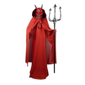 72 in. Animated Skeleton Devil in Red Cloak with Pitch Fork-6330-72045 301502158