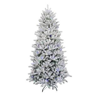 7.5 ft. Pre-Lit Led Flocked Balsam WRGB Artificial Christmas Tree-3270110F-ILPHO 301439036