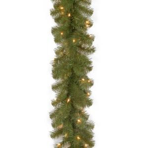 9 ft. North Valley Spruce Garland with Clear Lights-NRV7-302-9A-1 300330529