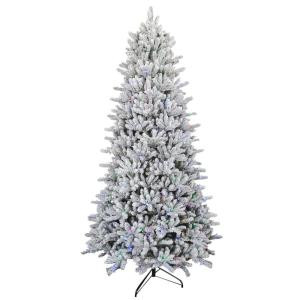9 ft. Pre-Lit Led Flocked Balsam WRGB Artificial Christmas Tree-3270111F-ILPHO 301439047