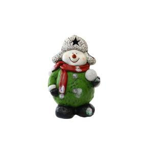 Alpine 16 in. Snowman Holding Snowball Statue with 5 Color Changing LED's-AJY336 207140309