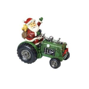 Alpine 9 in. Santa on Tractor Decor with 3 LED Lights - Color Changing-WAZ122 207140361