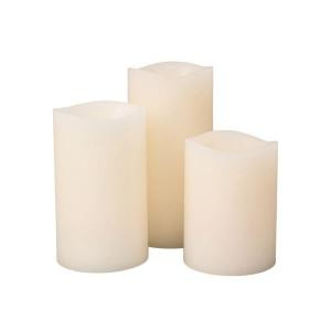 Bisque, Vanilla Scent Wax Black Wick LED Candle Set (3-Piece)-42973 206504457