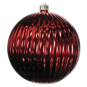 Christmas by Krebs 8 in. Sonic Red Shatterproof Ripple Ball Ornament (Pack of 6)-CBK30671 206214900