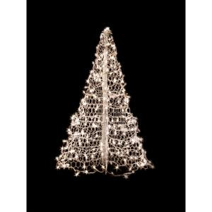 Crab Pot Trees 4 ft. Indoor/Outdoor Pre-Lit Incandescent Artificial Christmas Tree with White Frame and 300 Clear Lights-W4W 205471447