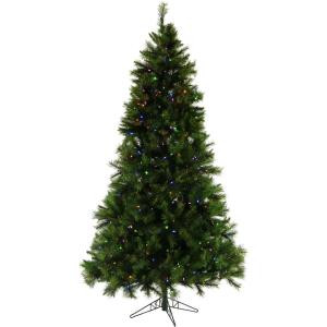 Fraser Hill Farm 6.5 ft. Pre-lit LED Canyon Pine Artificial Christmas Tree with 400 Multi-Color String Lights-FFCM065-6GR 303115104