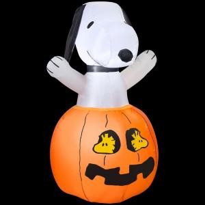 Gemmy 36 in. Inflatable Snoopy in Pumpkin with Woodstock-64371 206052359