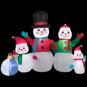 Gemmy 5 ft. Inflatable Snowman Family Scene-13326 207052562