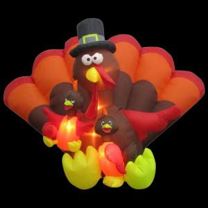 Gemmy 8.5 ft. Inflatable Turkey Family Scene-74308 301221987