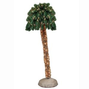 General Foam 5 ft. Pre-Lit Palm Artificial Christmas Tree with Clear Lights-HD-PT5000 203321194