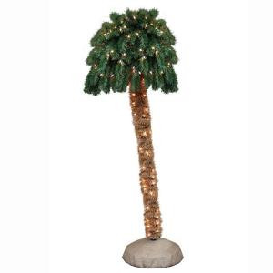 General Foam 6 ft. Pre-Lit Palm Artificial Christmas Tree with Clear Lights-HD-PT60C150 203321199