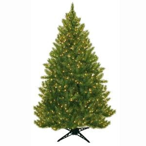 General Foam 6.5 ft. Pre-Lit Carolina Fir Artificial Christmas Tree with Clear Lights-HD-21665C5 203321263