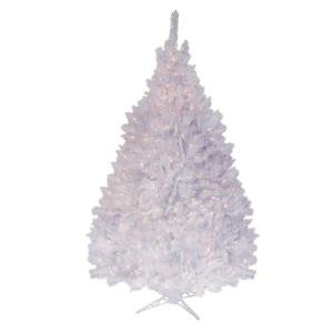 General Foam 6.5 ft. Pre-Lit Deluxe Pure White Winter Fir Artificial Christmas Tree with Clear Lights-HD-71765C6 203321272