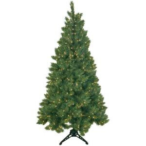 General Foam 6.5 ft. Pre-Lit Half Artificial Christmas Tree with Clear Lights-HD-HT65C20 203321243