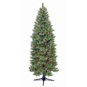 General Foam 9 ft. Pre-Lit Slender Spruce Artificial Christmas Tree with Clear Lights-HD-LP90C85 203321375