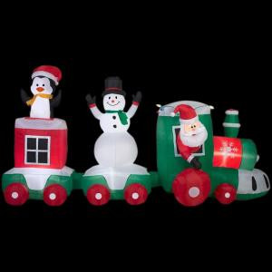 Home Accents Holiday 11 ft. Lighted Inflatable Car Train Scene-13402 206950068
