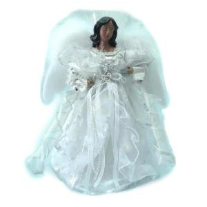Home Accents Holiday 12 in. A/F LED Fiber Optic Angel Silver Tree Topper-A-7070B AF 206954392