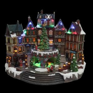 Home Accents Holiday 12.5 in. Animated Holiday Downtown-NM-X11646FA 206963282