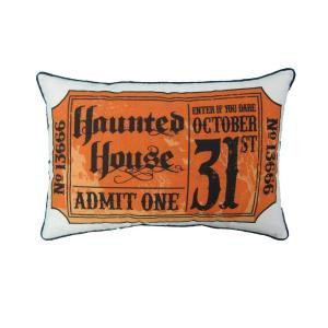 Home Accents Holiday 14 in. x 20 in. Halloween Ticket Print Pillow-THD-HW010 301217011
