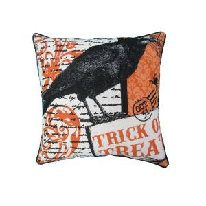 Home Accents Holiday 18 in. x 18 in. Crow Halloween Print Pillow-THD-HW015 301217000