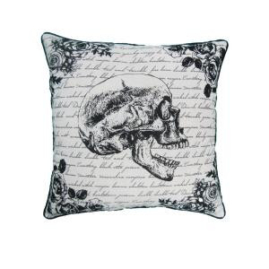 Home Accents Holiday 18 in. x 18 in. Skull Print Pillow-THD-HW006 301217007