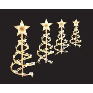 Home Accents Holiday 18 in. Clear Spiral Tree Pathway Lights (Set of 4)-TY084-1118-1C 202532681