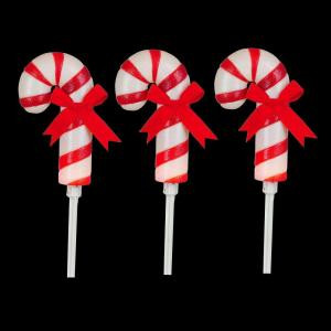 Home Accents Holiday 19 in. Frosted Candy Cane Pathway Marker (Pack of 3)-4201-19671HDD 206963334