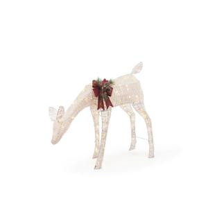 Home Accents Holiday 33 in. LED Lighted White PVC Grazing Doe-TY413-1611-2 206954519