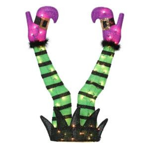Home Accents Holiday 34 in. Pre-Lit Tinsel Witch Feet-TY180-1624 205838417