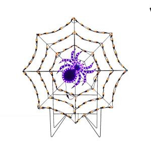 Home Accents Holiday 40 in. LED Holiday Message Web- Orange/Green /Purple Spider-7402003TUHO 301226756