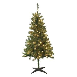 Home Accents Holiday 5 ft. Wood Trail Pine Artificial Christmas Tree with 200 Clear Lights-6050-370-200L 100686486