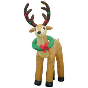 Home Accents Holiday 6 ft. Inflatable Reindeer with Wreath-11560 301685660