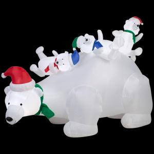 Home Accents Holiday 6 ft. Lighted Inflatable Polar Bear Scene-13314 206950254