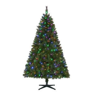 Home Accents Holiday 6.5 ft. Pre-Lit LED Wesley Artificial Christmas Tree with Color Changing Lights-TG66M3W89D11 301197153