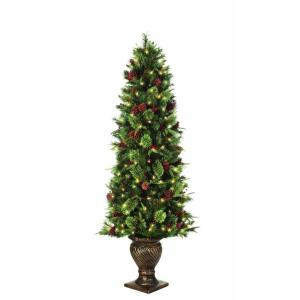 Home Accents Holiday 6.5 ft. Pre-Lit Potted Artificial Christmas Tree-TY78-797-200LR 206771238