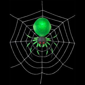 Home Accents Holiday 72 in. W x 72 in. D x 21.26 in. H Inflatable Green Spider with Web-71530 206762577