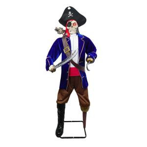 Home Accents Holiday 72 in. Skeleton Pirate with Talking Zombie Parrot-6330-72242 206770907