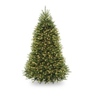 Home Accents Holiday 7.5 ft. Pre-Lit Dunhill Fir Hinged Artificial Christmas Tree with Clear Lights-DUH-75LO 202214961